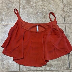 A+ Ellen Burnt Orange Spag Strap Crop Top